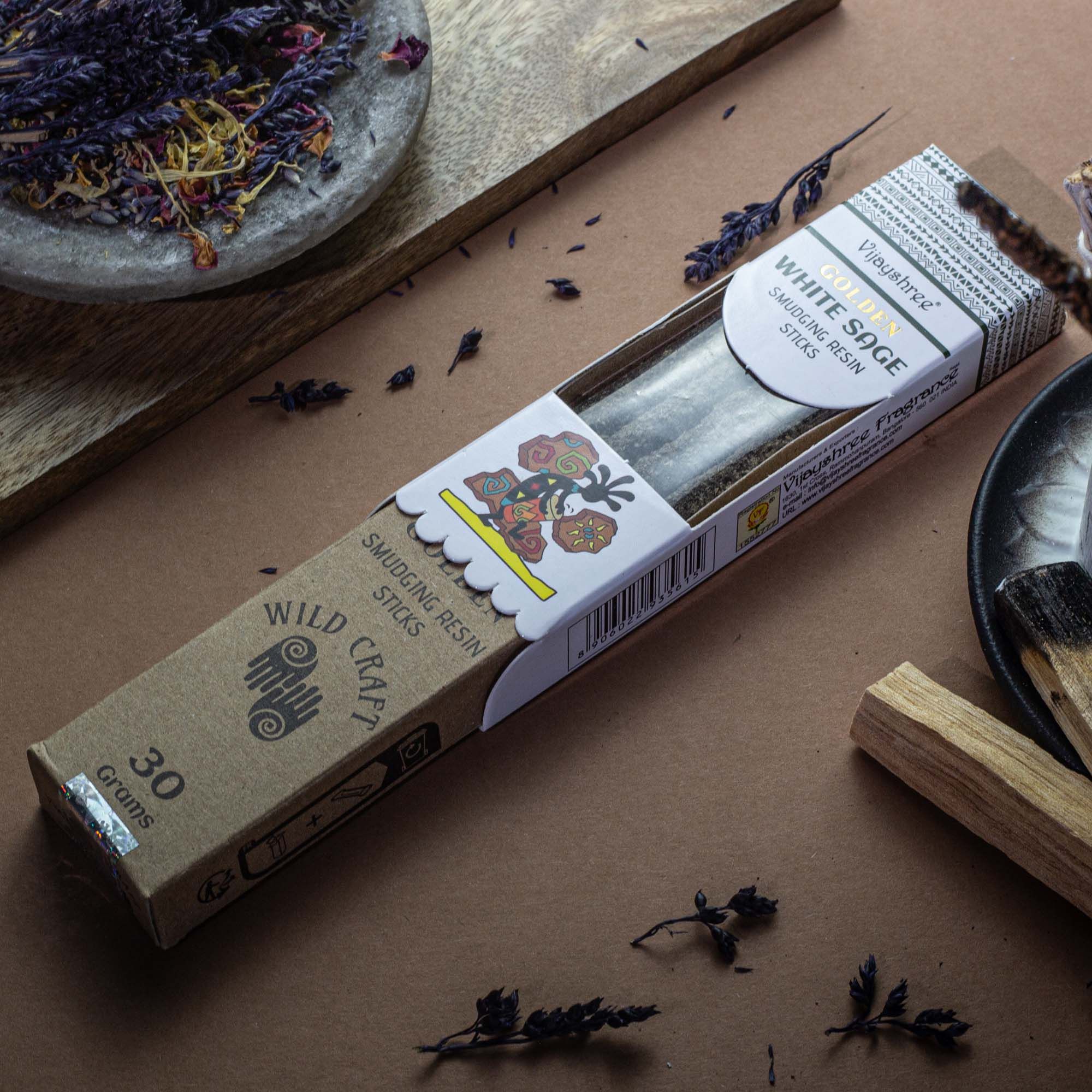 30g Golden White Sage Smudging Resin Sticks (6s)