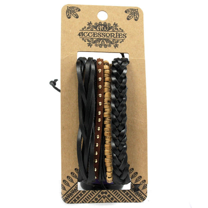 Bracelet Homme Cuir & Métal - Set 4 Pièces Tendance - photo 4