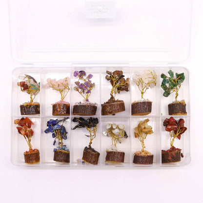 Mini Arbre de Vie 6cm - Pierres Naturelles Assorties - Base Bois – photo 5