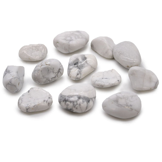 Sachet de 12 pierres roulées d'Afrique - Howlite
