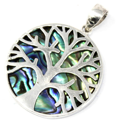 Pendentif Arbre de Vie Nacre d'Abalone 30mm - Argenté – photo 3