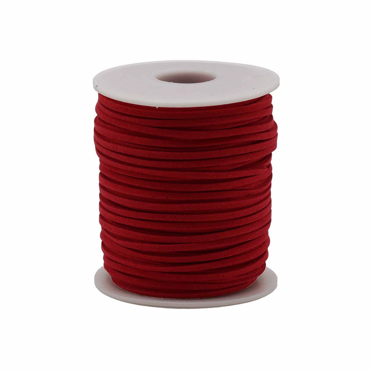 Bobine blanche de cordon en suédine rouge pour fabrication de bijoux