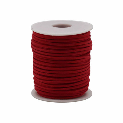 Bobine blanche de cordon en suédine rouge pour fabrication de bijoux