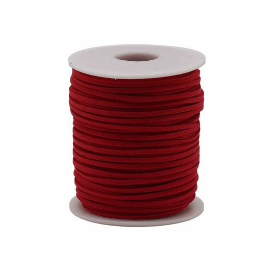 Bobine blanche de cordon en suédine rouge pour fabrication de bijoux