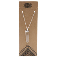 Gemstone Flat Pencil Pendant - Rock Quartz - photo 2