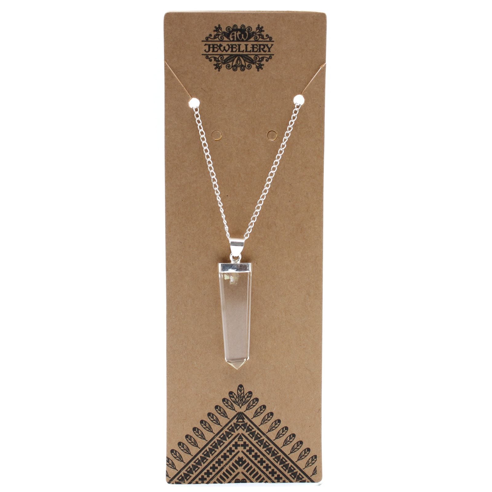 Gemstone Flat Pencil Pendant - Rock Quartz - photo 2