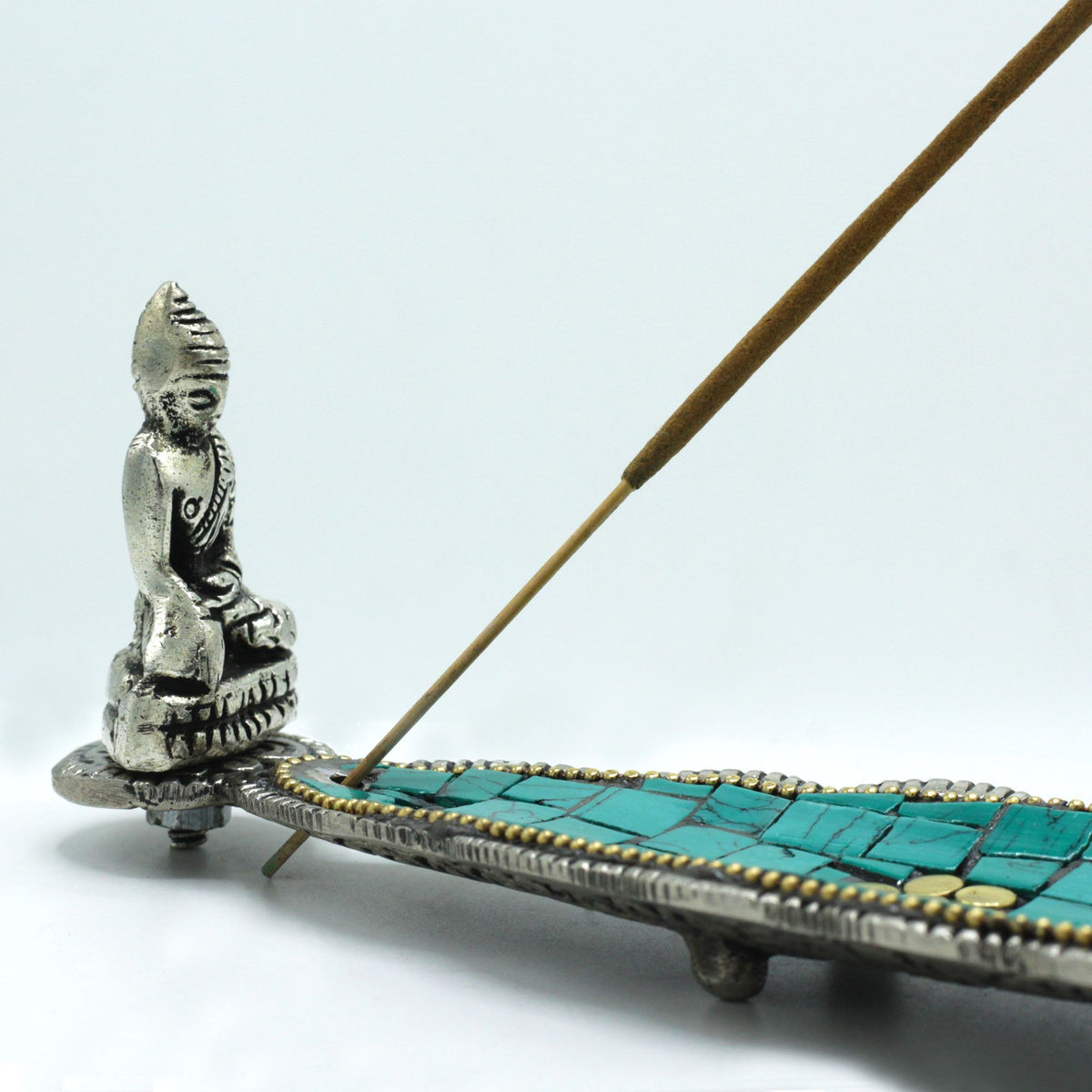 Porte-Encens Bouddha Tibétain Feuille - Céramique Fait Main – photo 5