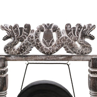 Gong de Guérison 25cm Noir sur Stand Sculpté Bali – photo 5