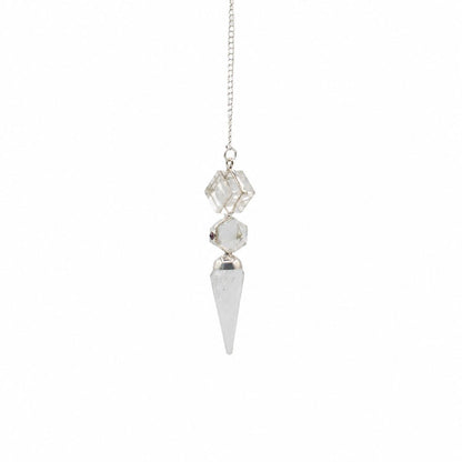 Pendule trois pièces facette en cristal de roche