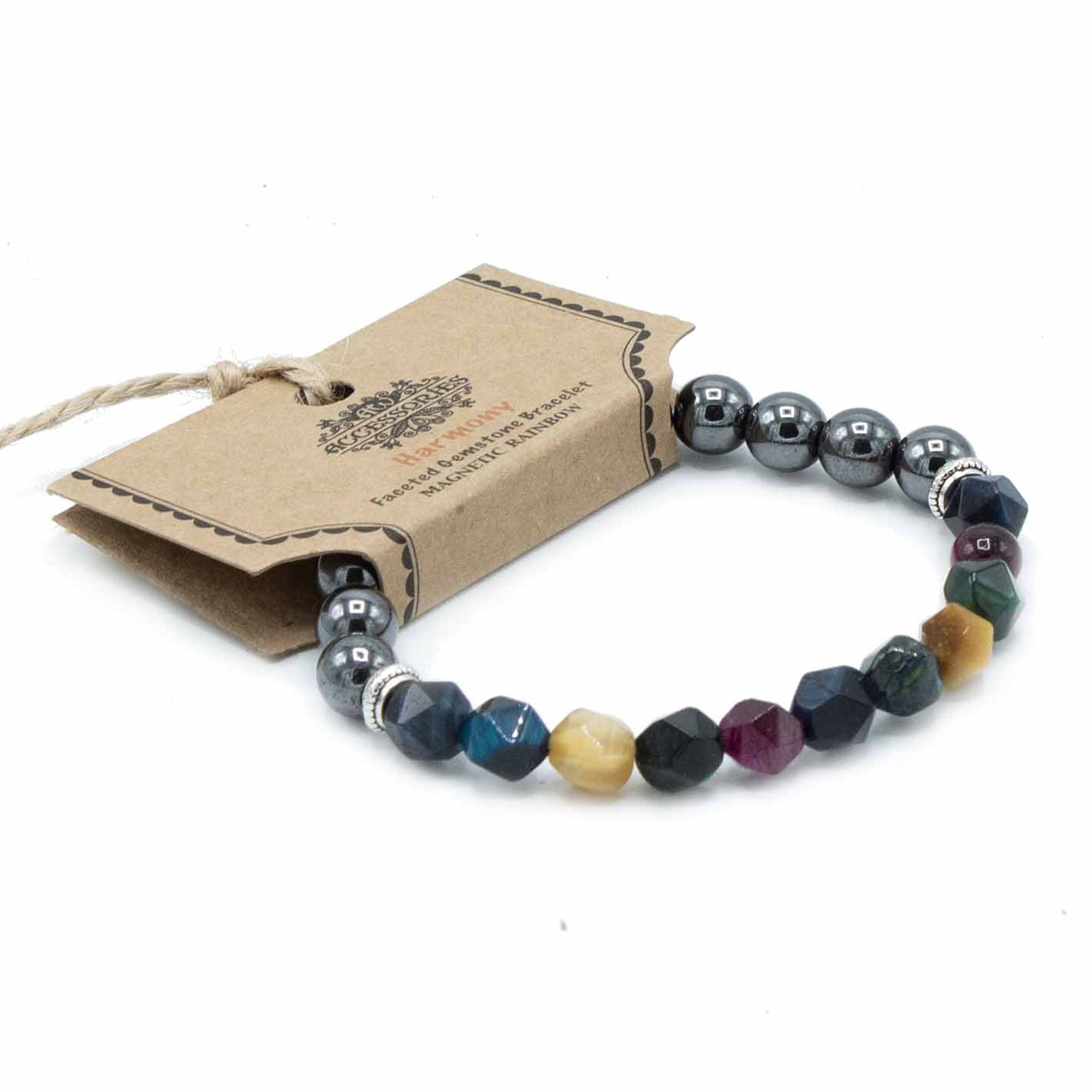 Bracelet magnétique en pierres facettées