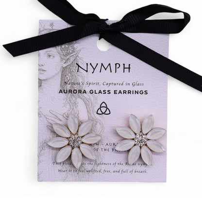 Boucles d'Oreilles Fleurs Verre Vintage - Acier Inox – photo 4