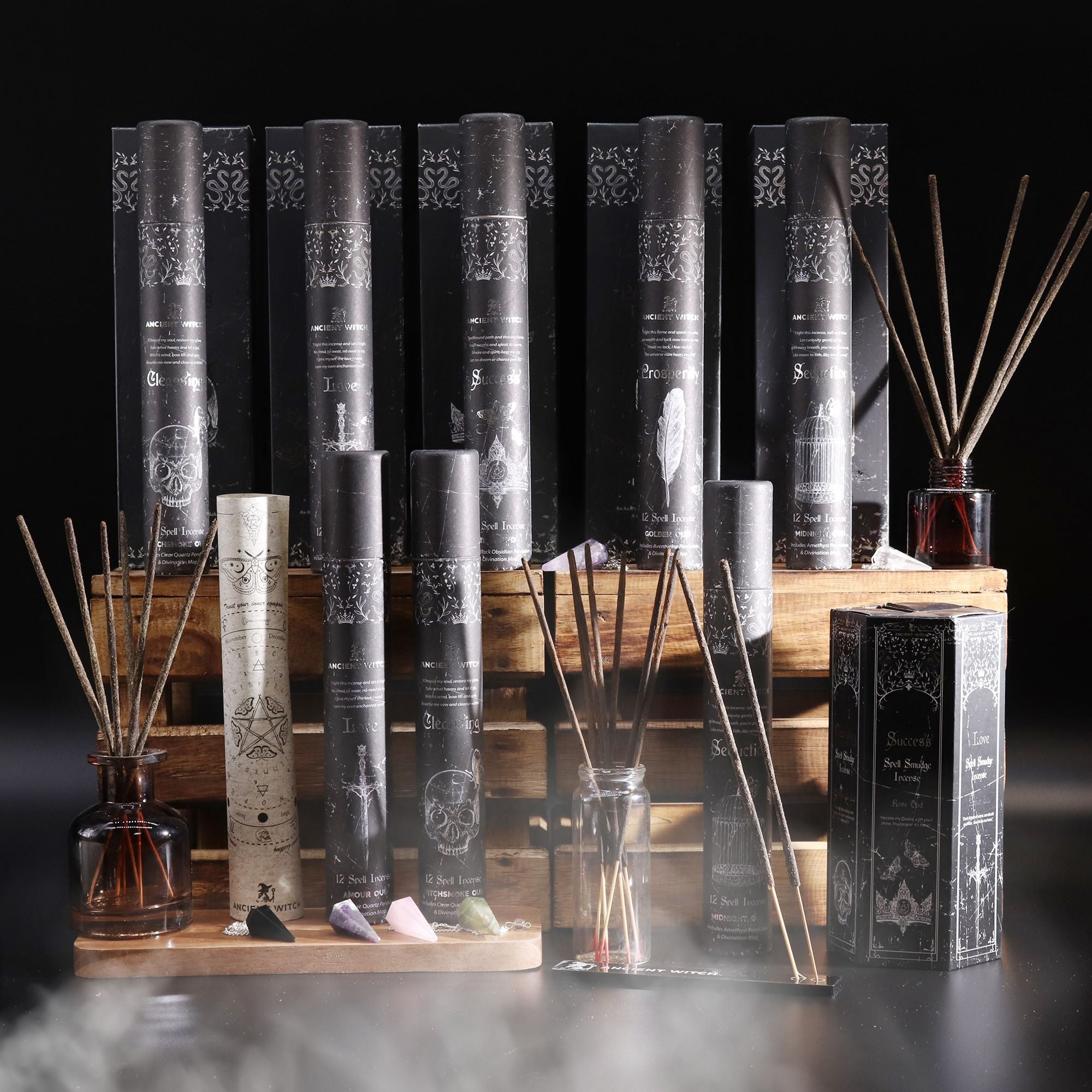 Ancient Witch Spell Incense - Love - Rose Quartz Pendulum