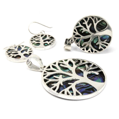 Pendentif Arbre de Vie Nacre d'Abalone 30mm - Argenté – photo 2