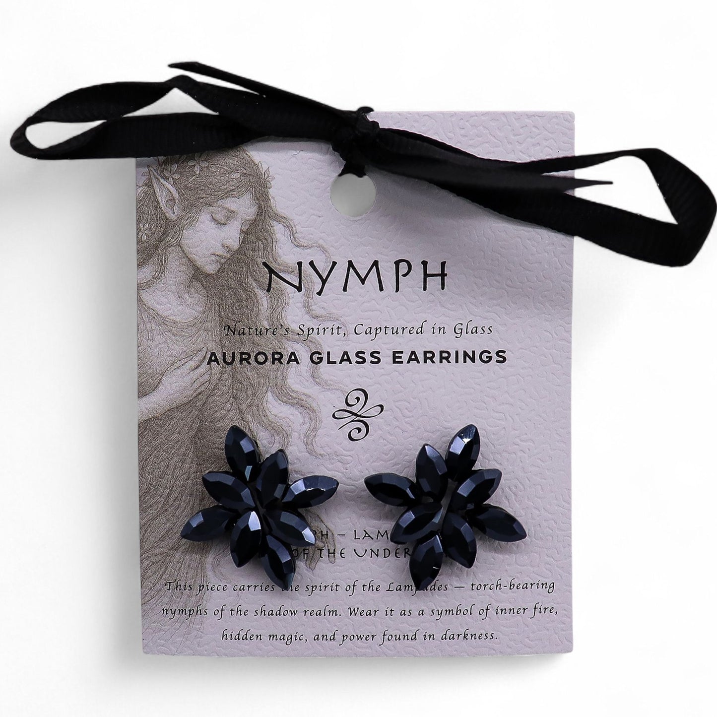 Boucles d'Oreilles Fleurs Verre Noir - Style Vintage Élégant – photo 4