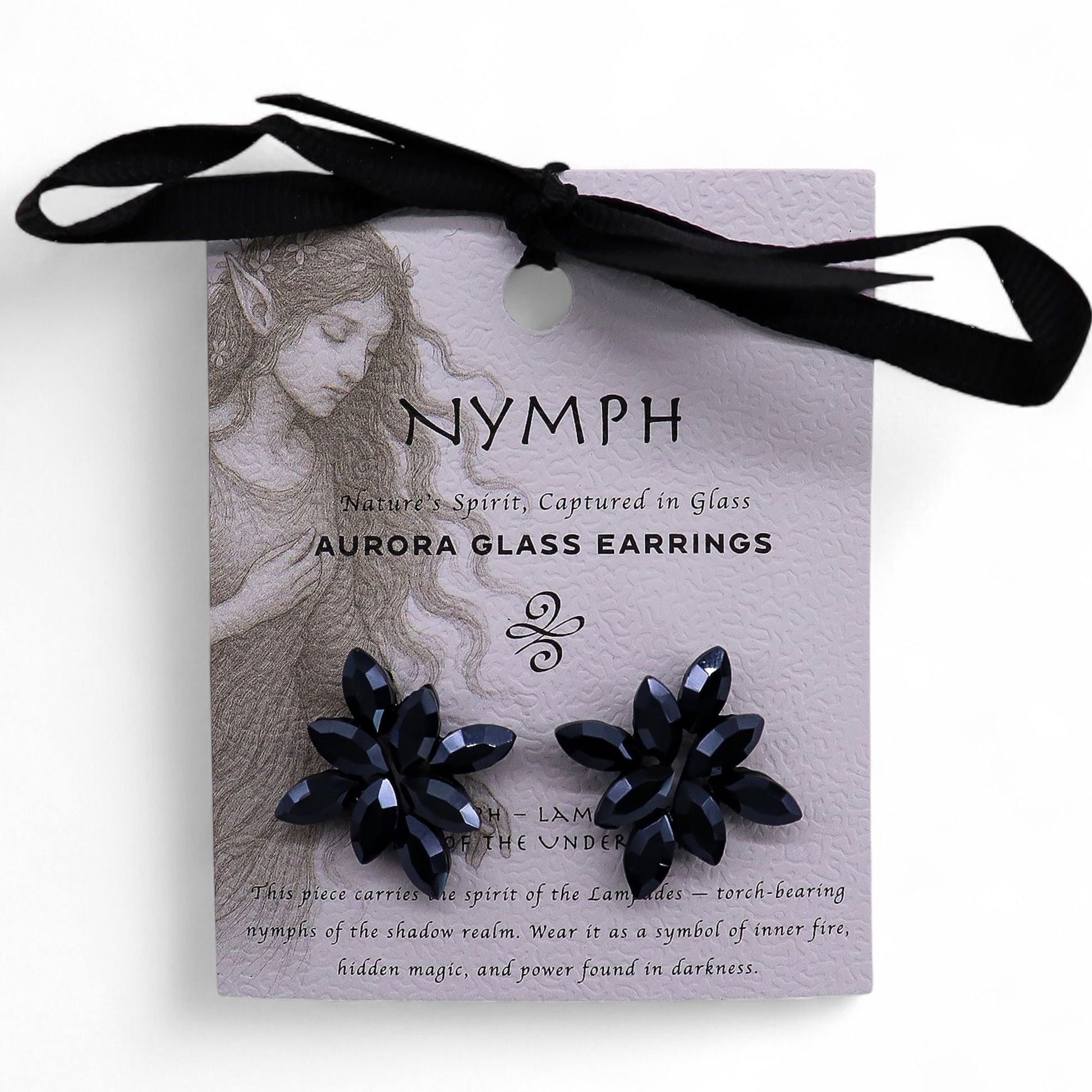 Boucles d'Oreilles Fleurs Verre Noir - Style Vintage Élégant – photo 4