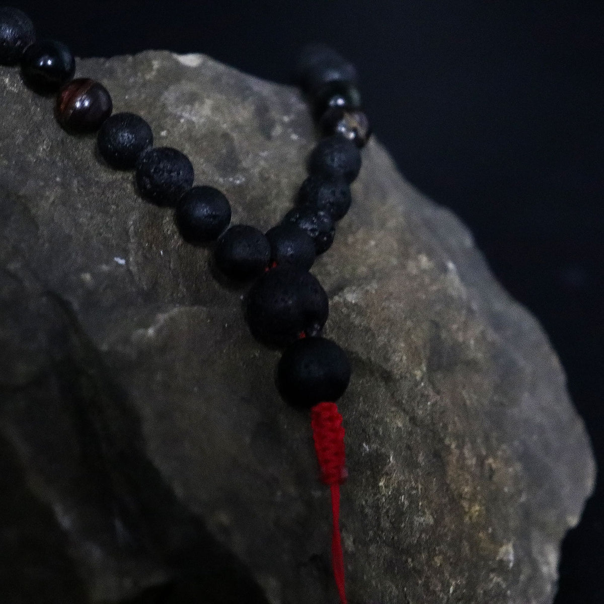 Collier Pierre de Lave & Œil de Tigre - Transformation – photo 4