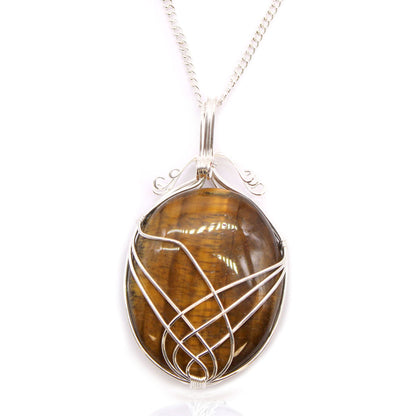 Collier tourbillon en pierres - Œil de Tigre