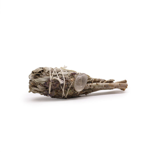 Sauge Blanche — Bâton de Purification avec Améthyste — 10 cm - photo 2