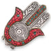 Porte-encens Hamsa Bicolore Rouge & Vert 13cm