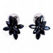 Boucles d'Oreilles Fleurs Verre Noir - Style Vintage Élégant