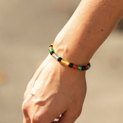 Bracelet en Jade Teinté — Arc-en-ciel — Perles de 6 mm - photo 4