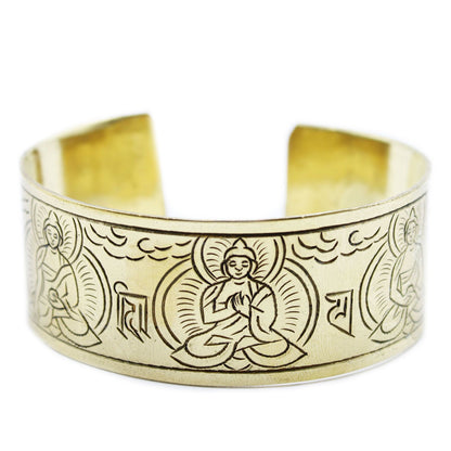 Bracelet Tibétain Laiton 5 Bouddhas - Protection & Spiritualité