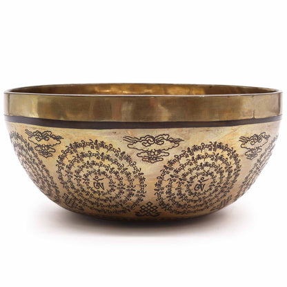 Bol Chantant Tibétain 21cm — Gravures Om & Bouddha