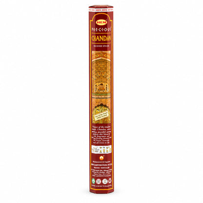 Étui hexagonal rouge d'encens HEM Precious Chandan au santal, vue de face