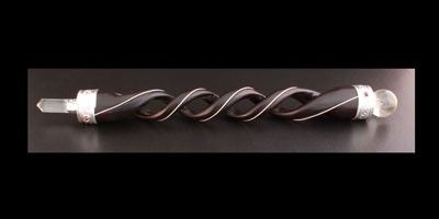 Bâton de massage en bois sculpté - Spirale