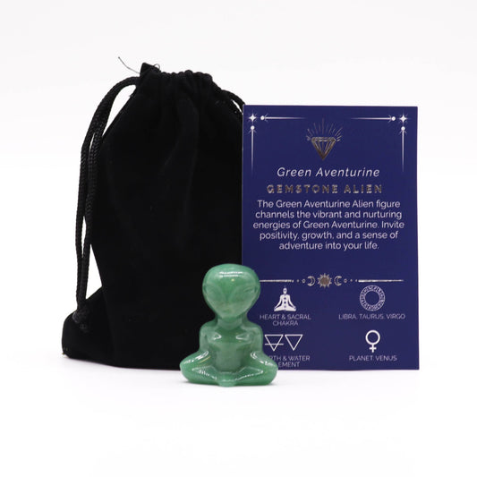 Figurine extraterrestre en Aventurine Verte