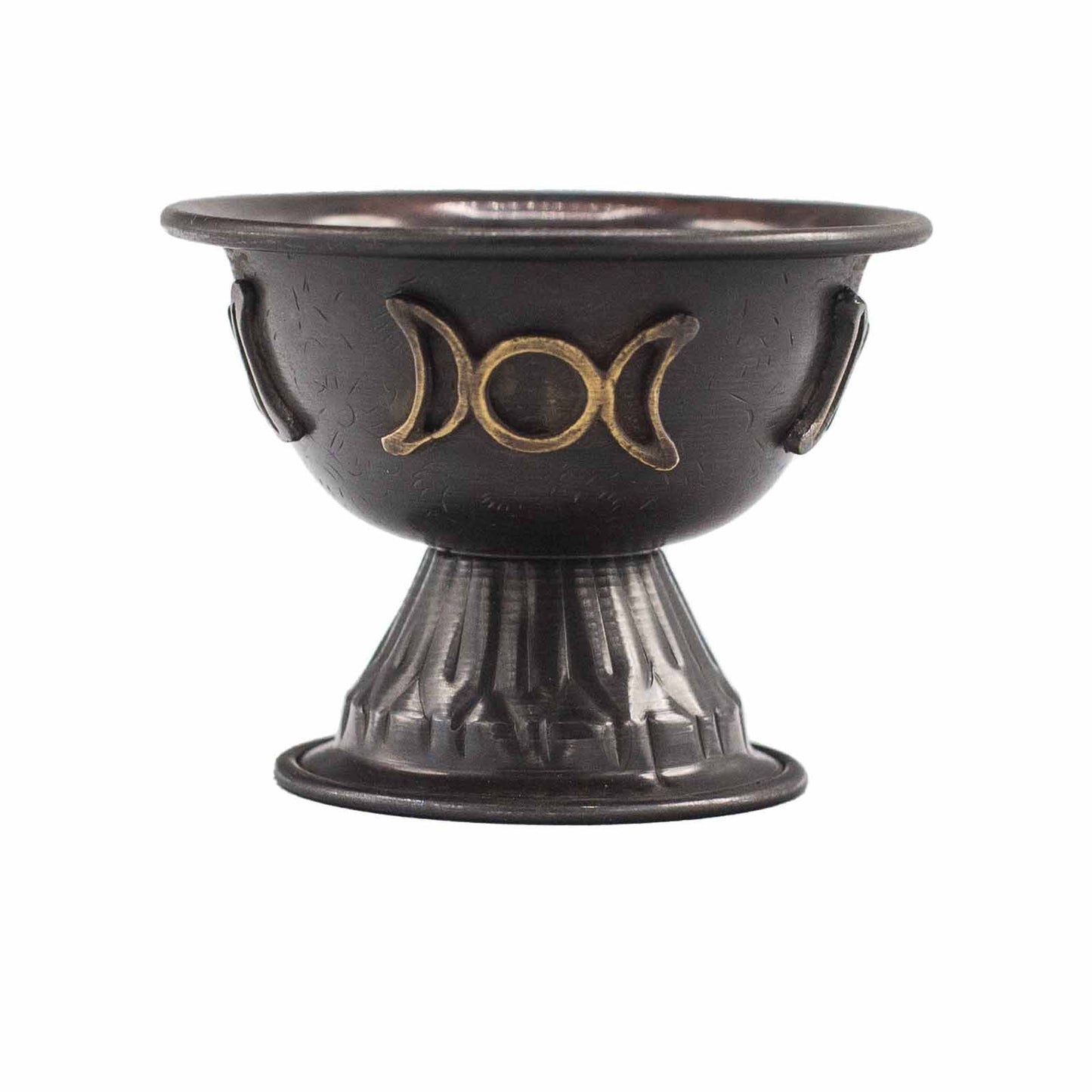 Calice Rituel Cuivre Triple Lune - Bol d'Autel 10x8cm