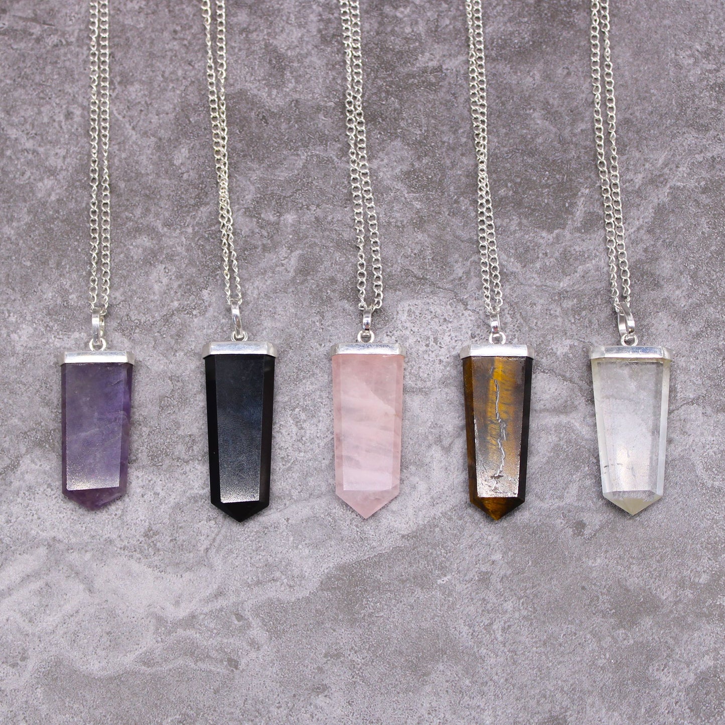 Gemstone Flat Pencil Pendant - Tiger Eye - photo 6