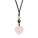 Pendentif sur cordon - Cœur - Quartz Rose
