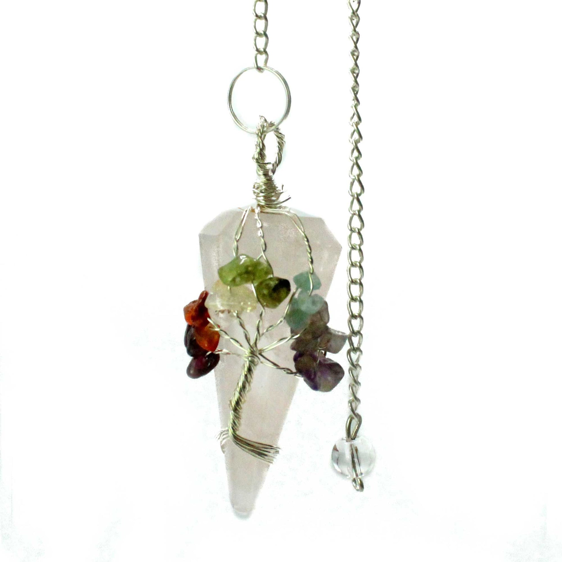 Pendule magique 7 chakras - Quartz Rose - photo 2