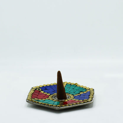 Porte-Encens Hexagonal Tibétain - Cônes & Bâtons Artisanal – photo 3