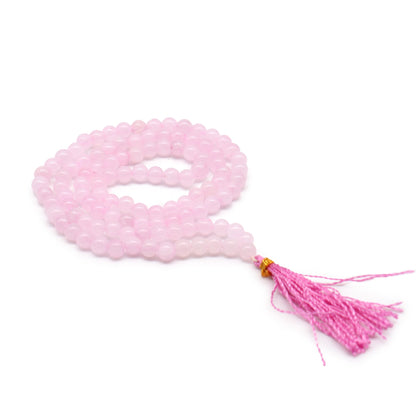 Mala bouddhiste 108 perles - Quartz Rose - photo 2