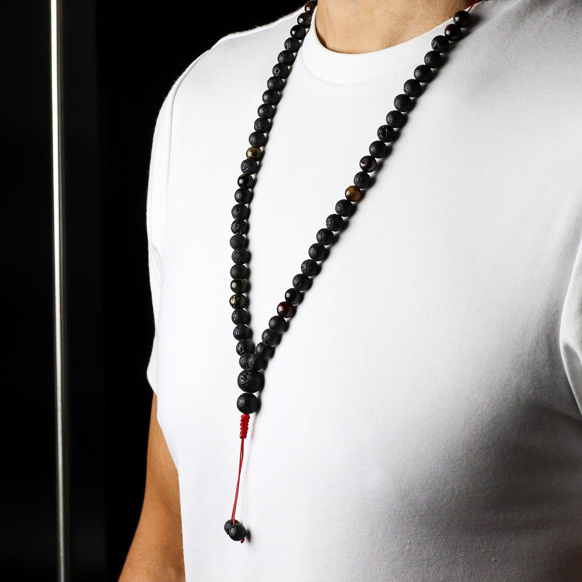 Collier Pierre de Lave & Œil de Tigre - Transformation – photo 2