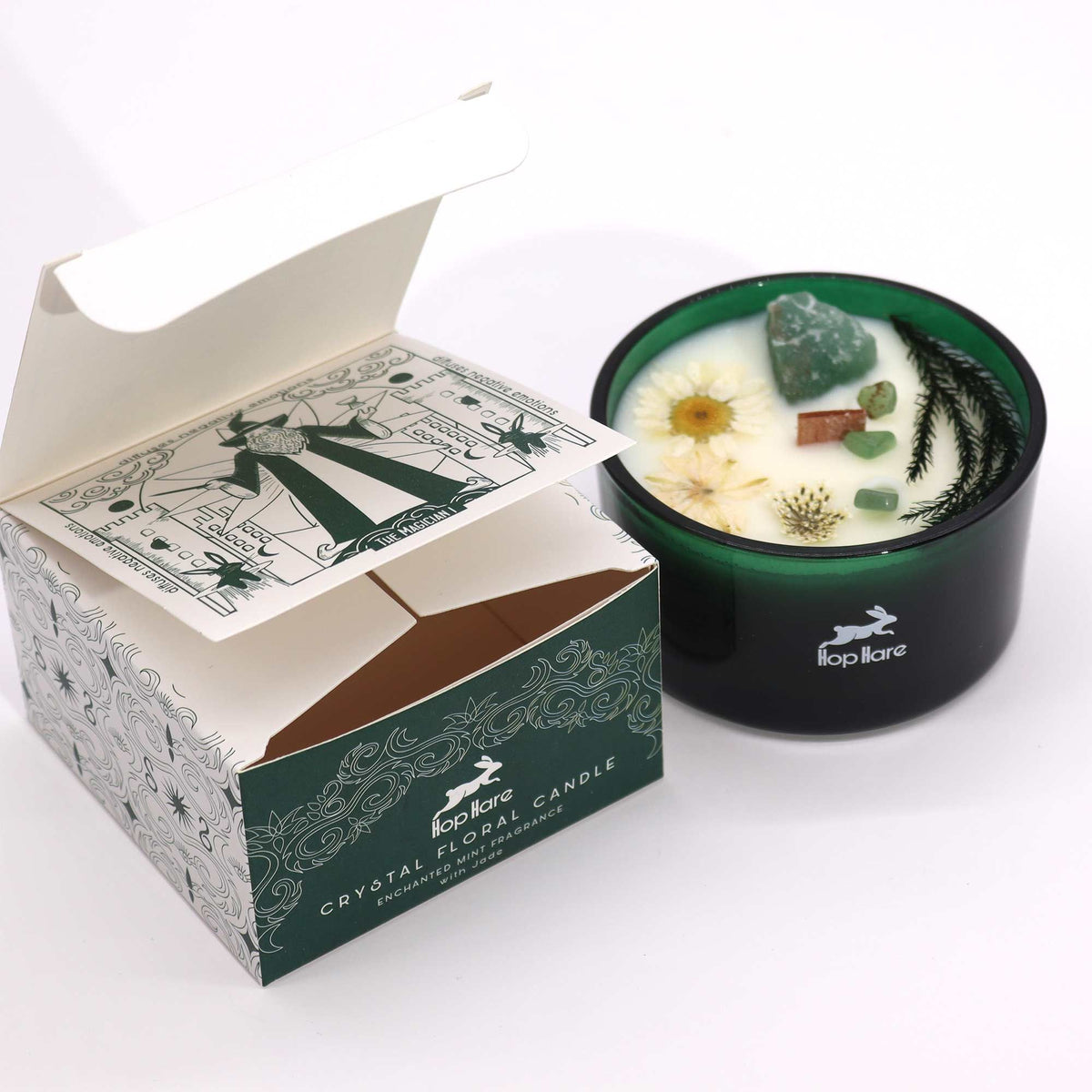Bougie Florale à l'Aventurine — Menthe Enchantée — Le Magicien - photo 6