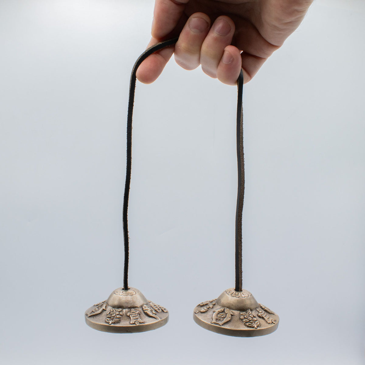 Tingsha en Laiton — Symboles Porte-bonheur — 6 cm - photo 4