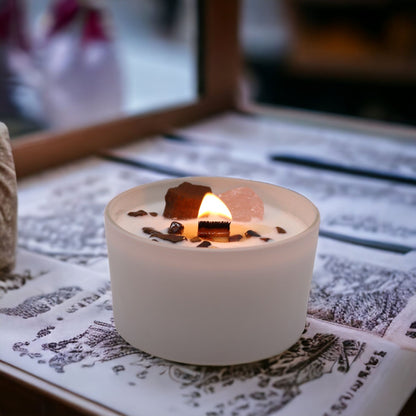 Bougie Chakra Sacré — Œil de Tigre & Quartz Rose - photo 4