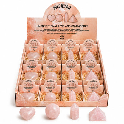 Set de Pierres en Quartz Rose — Cœur, Sphère, Obélisque et Pyramide - photo 3