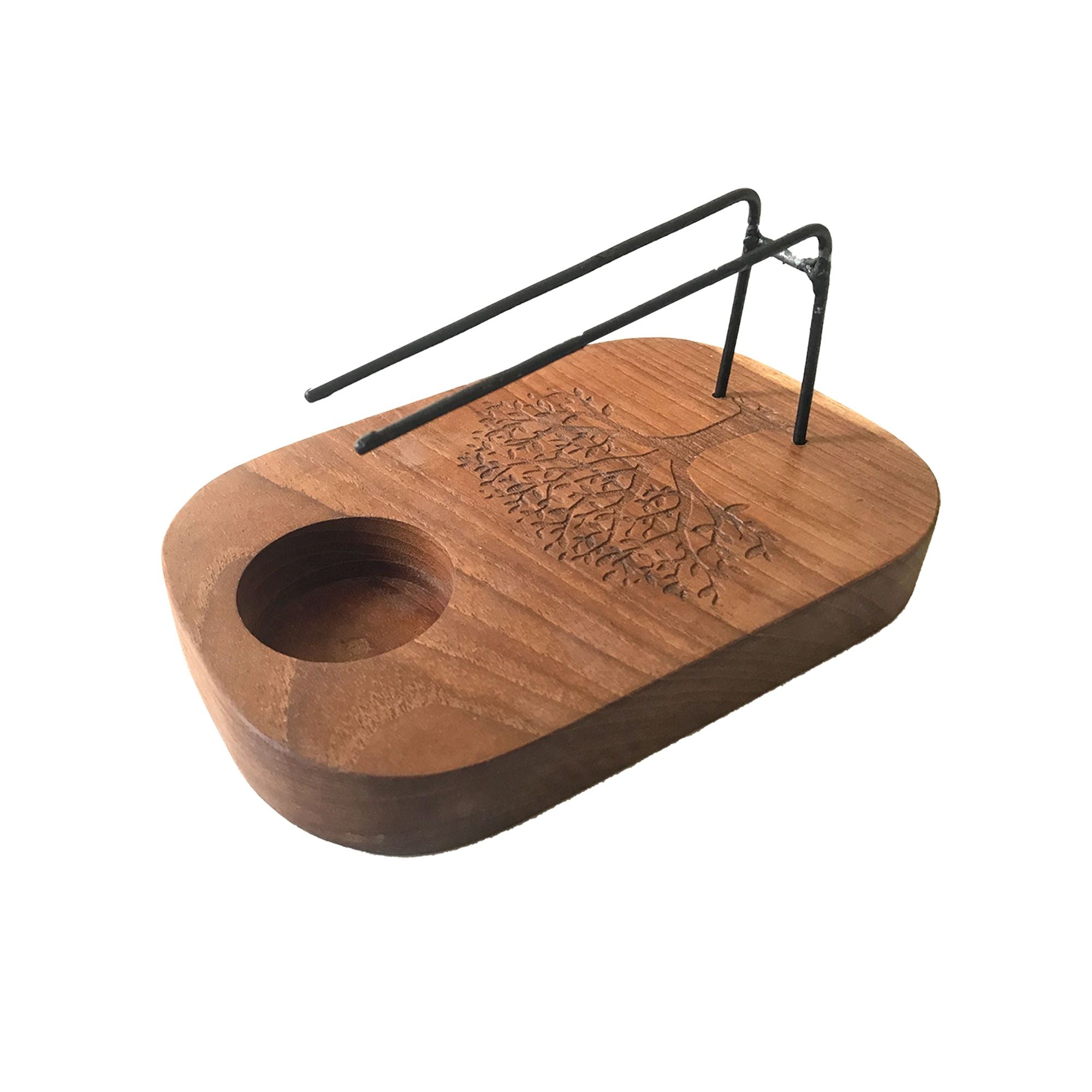 Chauffe Palo Santo Arbre de Vie - Bois de Teck Artisanal