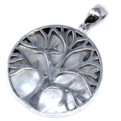 Pendentif Arbre de Vie Nacre 30mm - Douceur Féminine