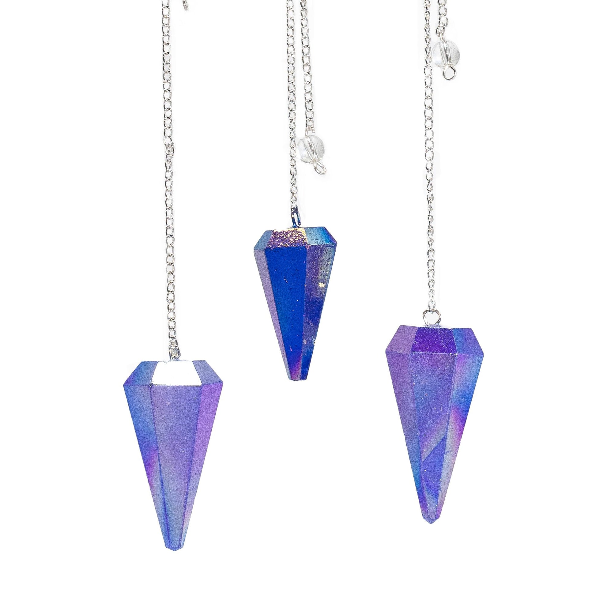 Pendule Hexagonal Aurora Crystal Bleu 4cm
