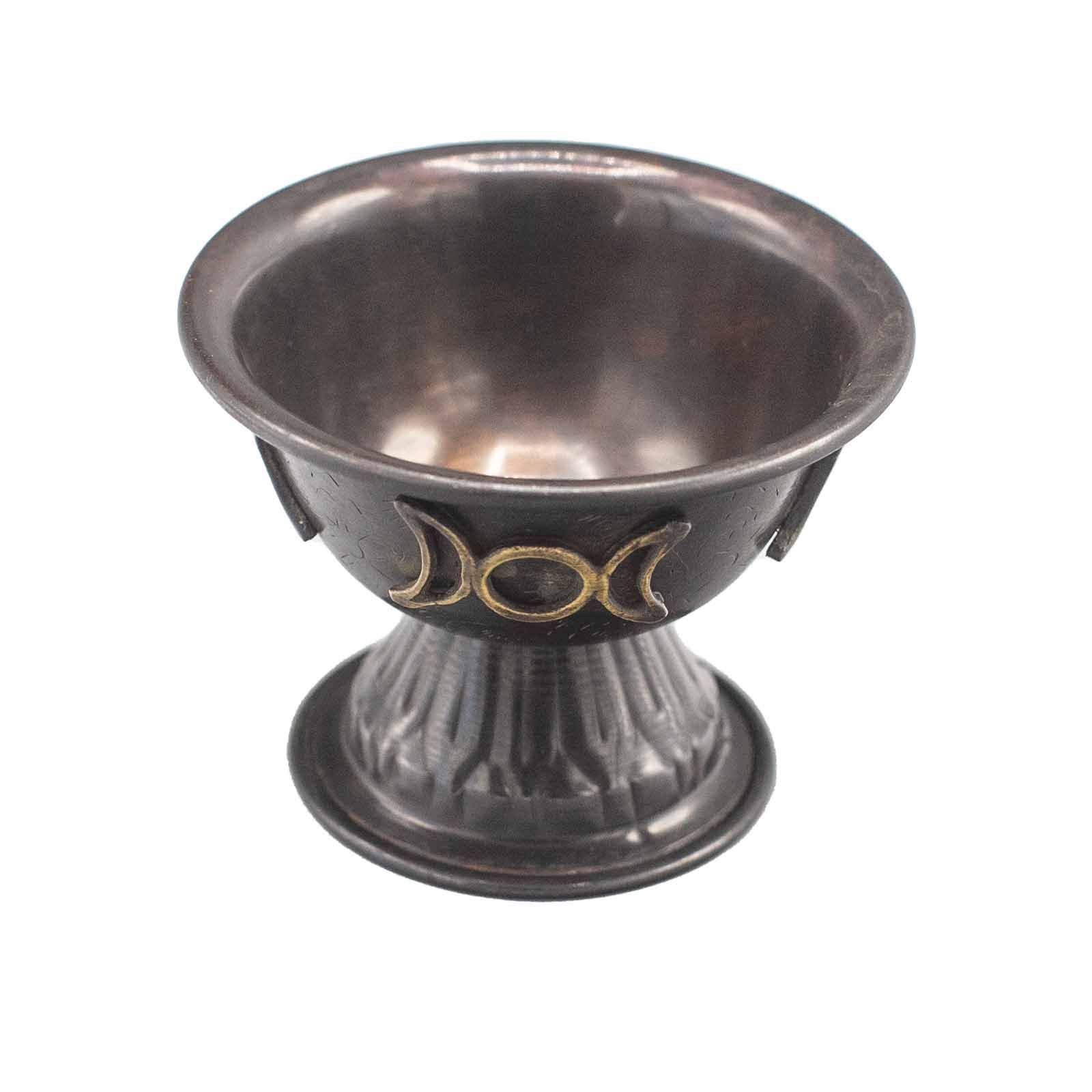 Calice Rituel Cuivre Triple Lune - Bol d'Autel 10x8cm – photo 3