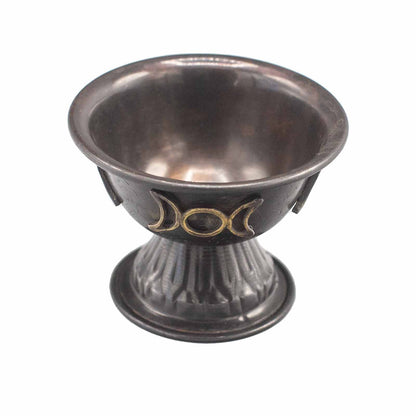 Calice Rituel Cuivre Triple Lune - Bol d'Autel 10x8cm – photo 3