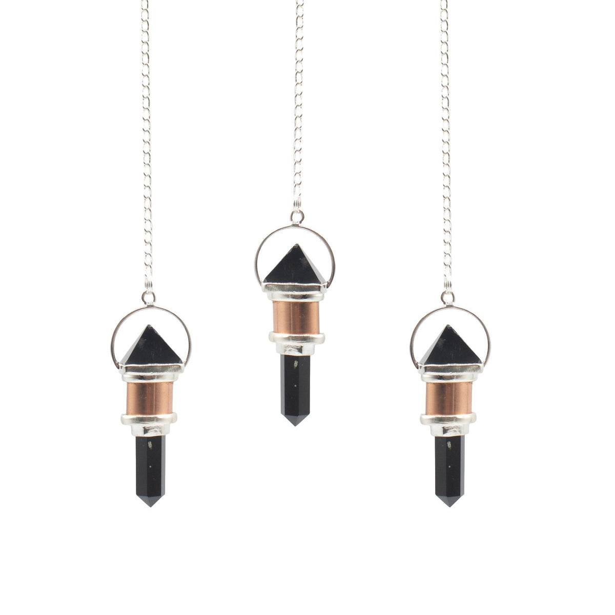 Pendule en Obsidienne noire et cuivre