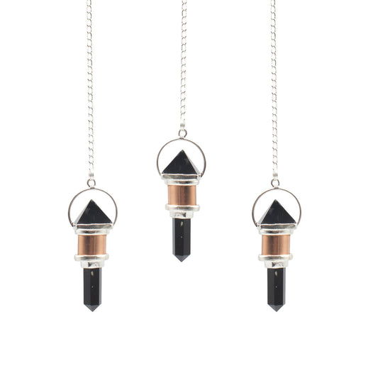 Pendule en Obsidienne noire et cuivre