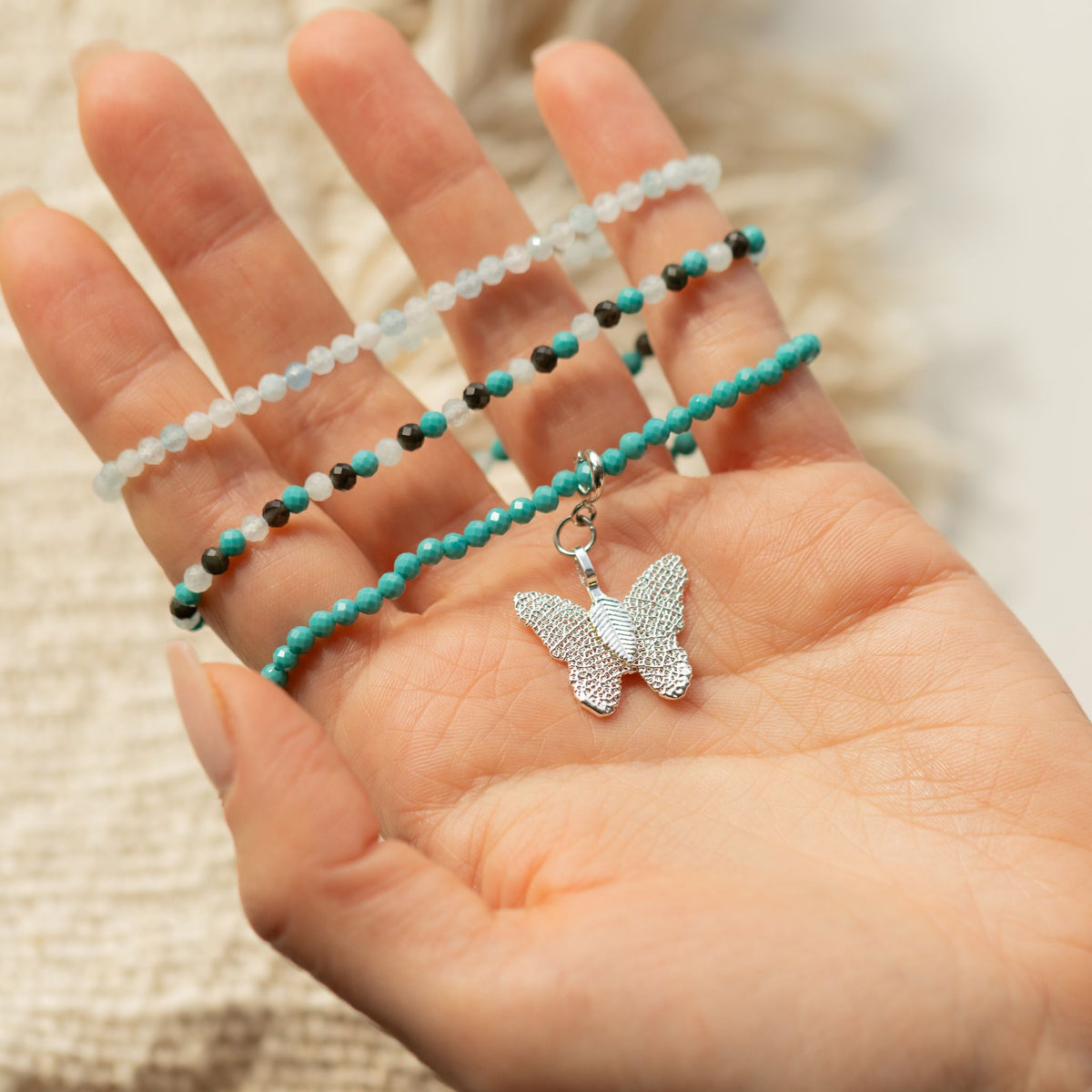 Bracelets Aigue-Marine, Turquoise & Obsidienne — Océan Infini - photo 5