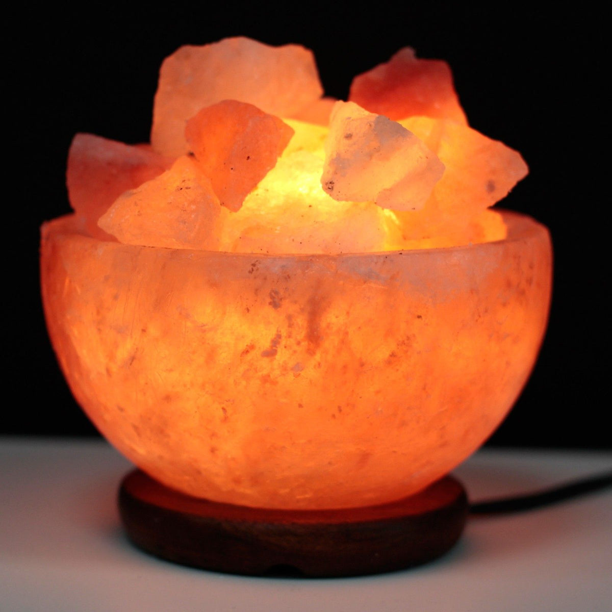 Coupe de feu en sel de l'Himalaya et morceaux 15 x 9 cm